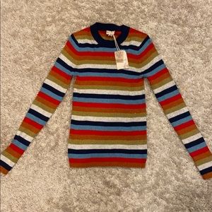 hem & thread striped knit top